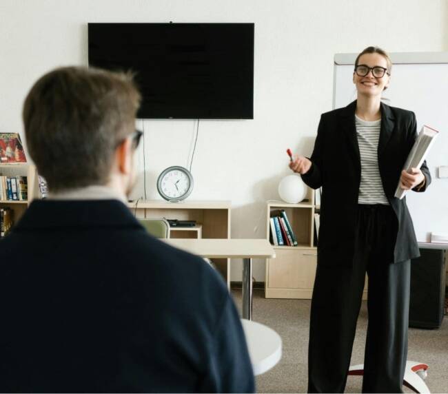 Taking training from coach